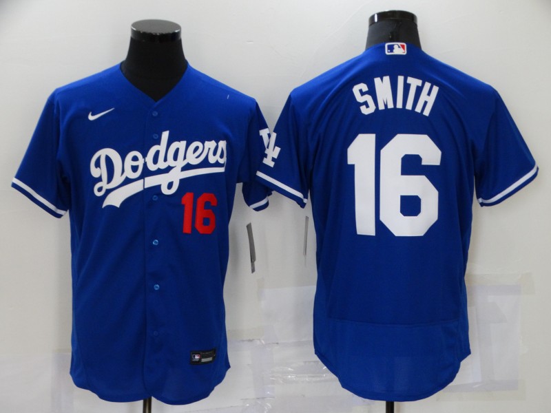 Cheap Men Los Angeles Dodgers 16 Smith Blue Elite Nike 2021 MLB Jersey